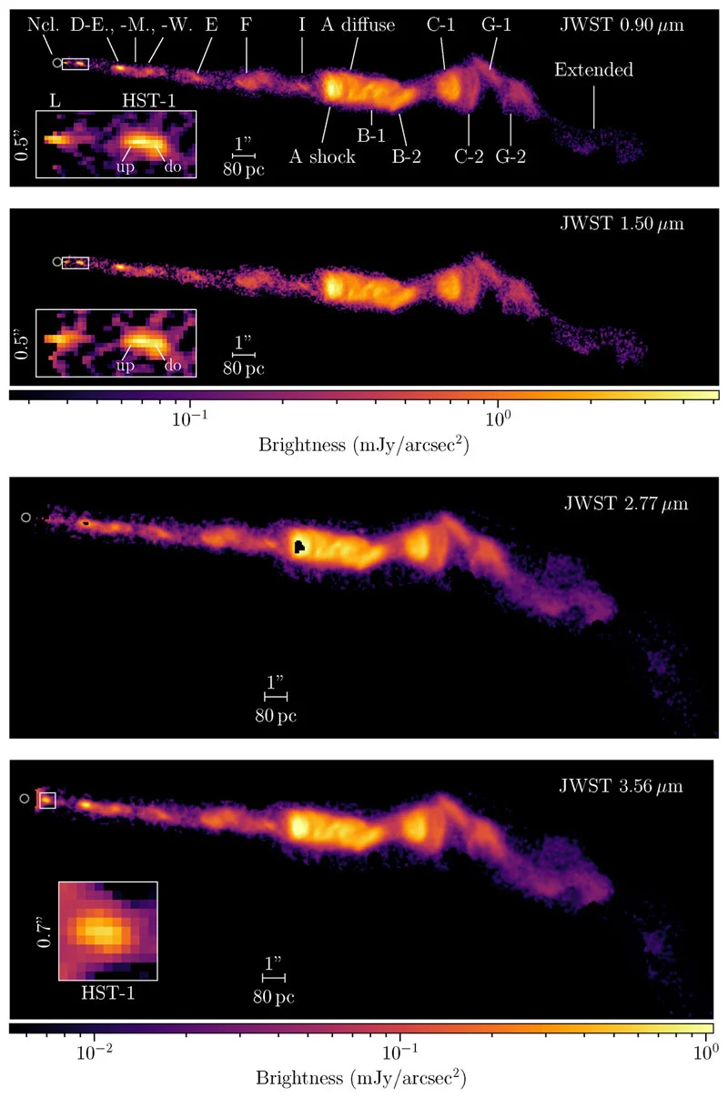 Телескоп «Джеймс Уэбб» показал рекордно детальный снимок «светового меча» чёрной дыры