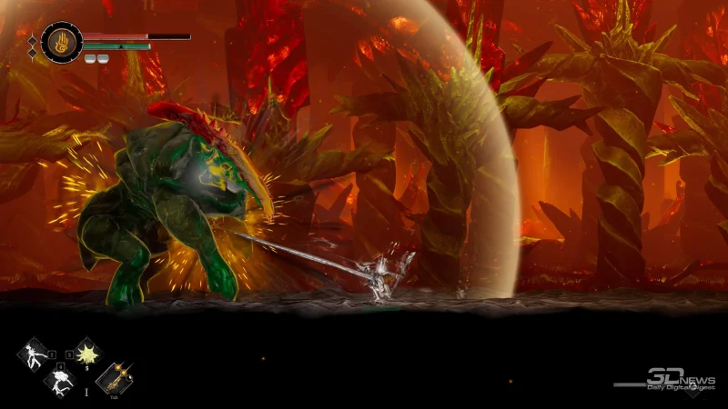  Если враг светится желтым, его атаку можно прервать одним наклоном стика 