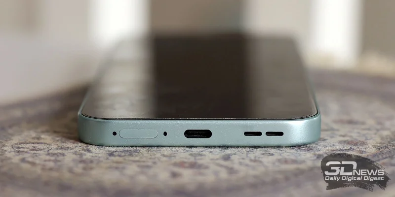  OnePlus Nord 6, нижняя грань: основной динамик, порт USB Type-C, микрофон, слот для двух карточек стандарта nano-SIM 